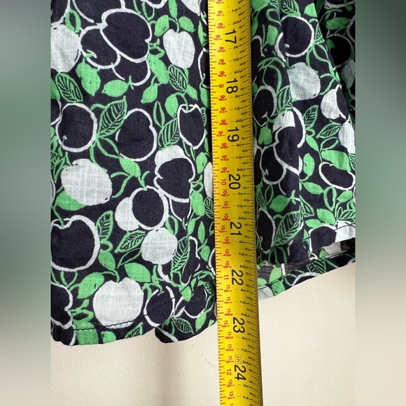 Anthropologie Maeve Cherry green Apple Balloon Sleeve top  lightweight Cotton M - Picture 7 of 7